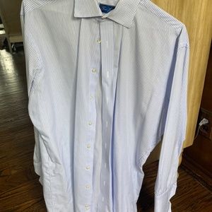 Blue and White Striped Mens dress shirt